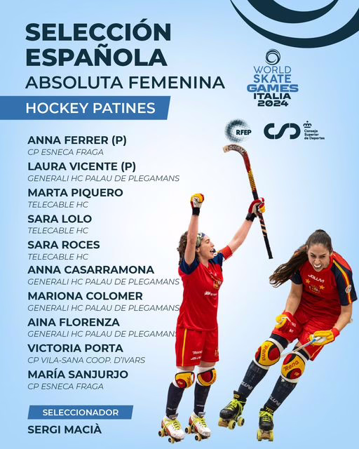 L&rsquo;équipe d&rsquo;Espagne dames de rink hockey 2024