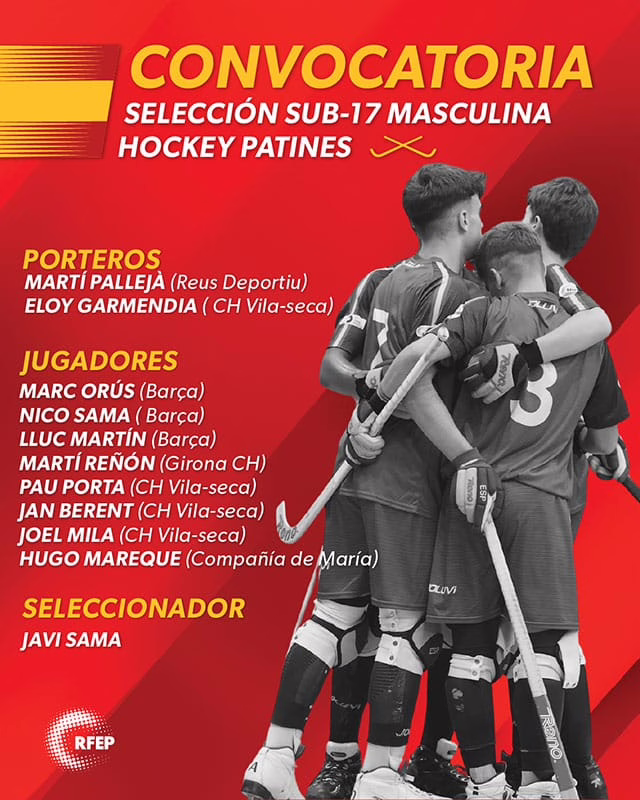 L&rsquo;Equipe d&rsquo;Espagne U17 de rink hockey 2024