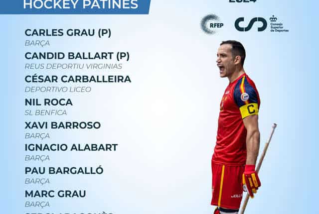 L’équipe d’Espagne seniors hommes de rink hockey 2024