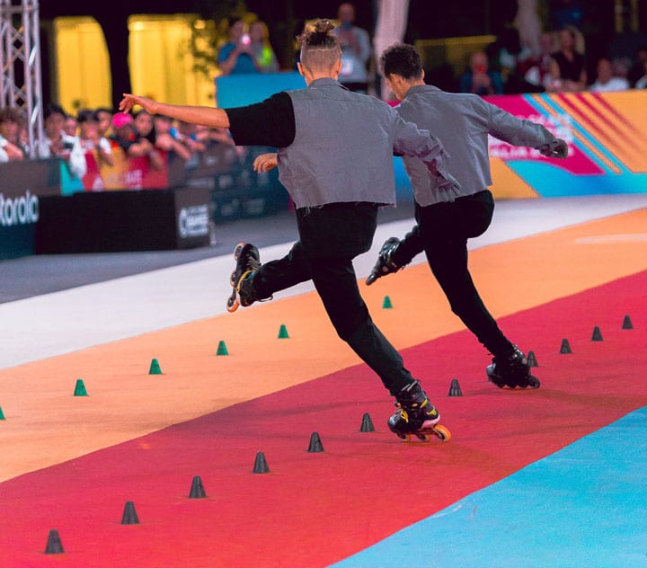 La paire italienne en slalom aux World Skate Games 2024