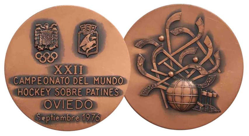 Médaille du championnat du monde de rink hockey 1976 à Oviedo (Espagne)
