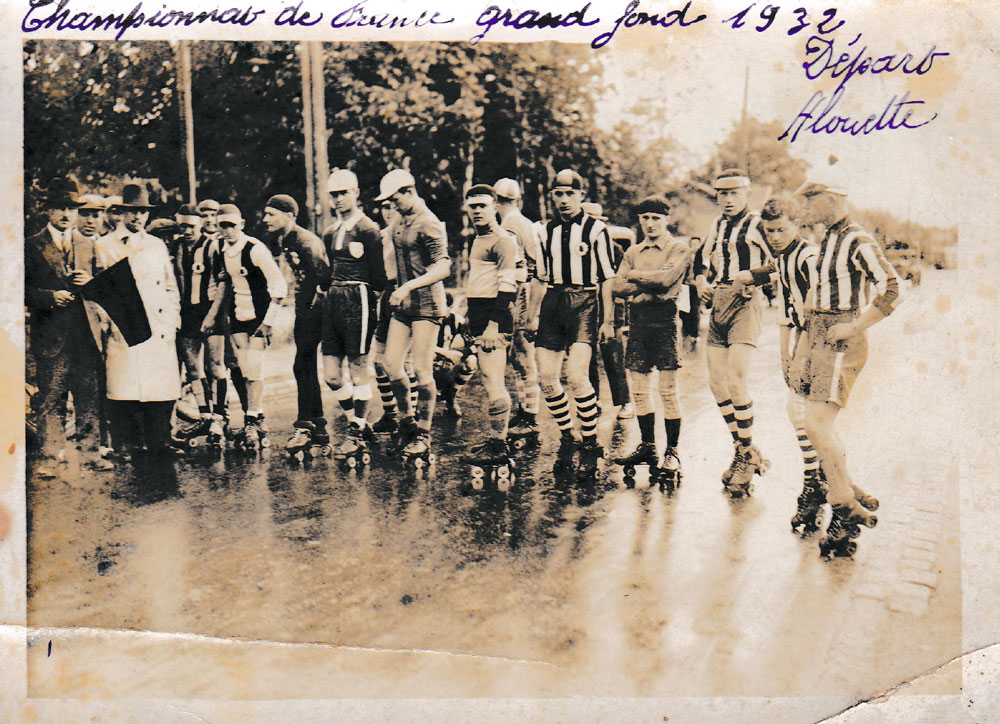 Le départ du championnat de France de Grand Fond 1932 à Pessac-Alouette (photo : archives de Rolland Broustaut)