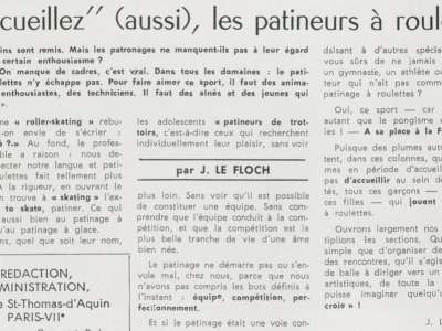 Le patinage à roulettes dans le journal Les Jeunes