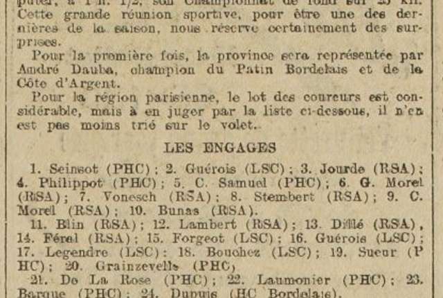 Championnat de France du 25 km 1914 à Paris