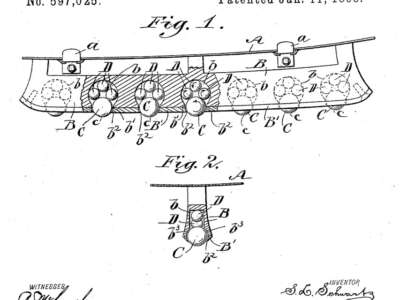 Le brevet de patin sans roues de Samuel Schwartz (Etats-Unis)