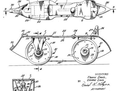 Le brevet de patin à deux roues des Davis (Etats-Unis)