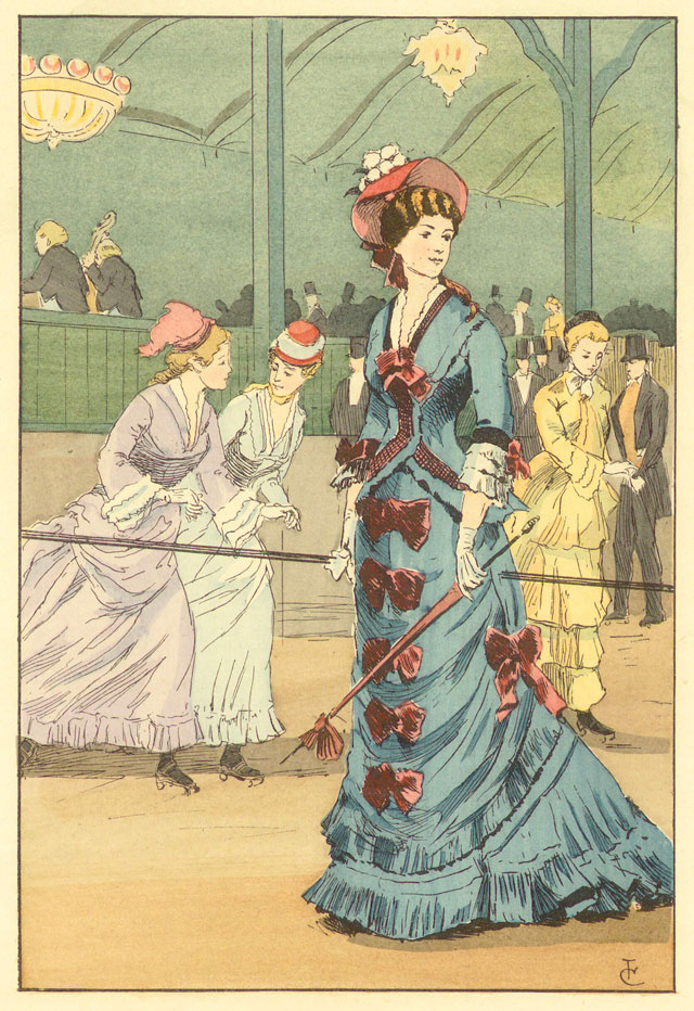 Mode au skating rink Bullier - François Courbin (1876)