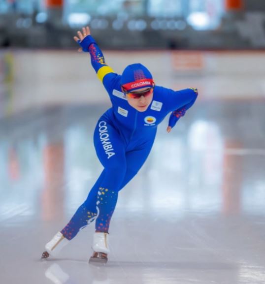 Luna Diaz (Colombie), patineuse en longue piste