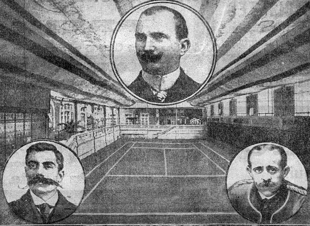 Vue du Skating-Palace de Nantes en 1914 avec ses trois hommes clés