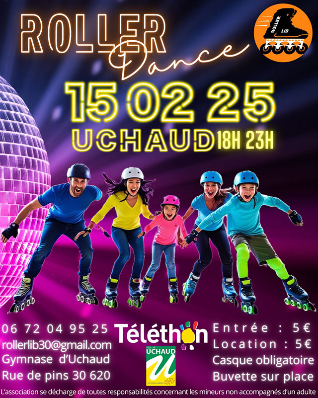 Soirée roller Téléthon 2025 à Uchaud (30)