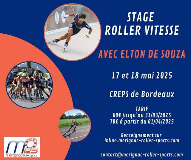 Stage roller course 2025 avec Elton de Souza à Talence (33)