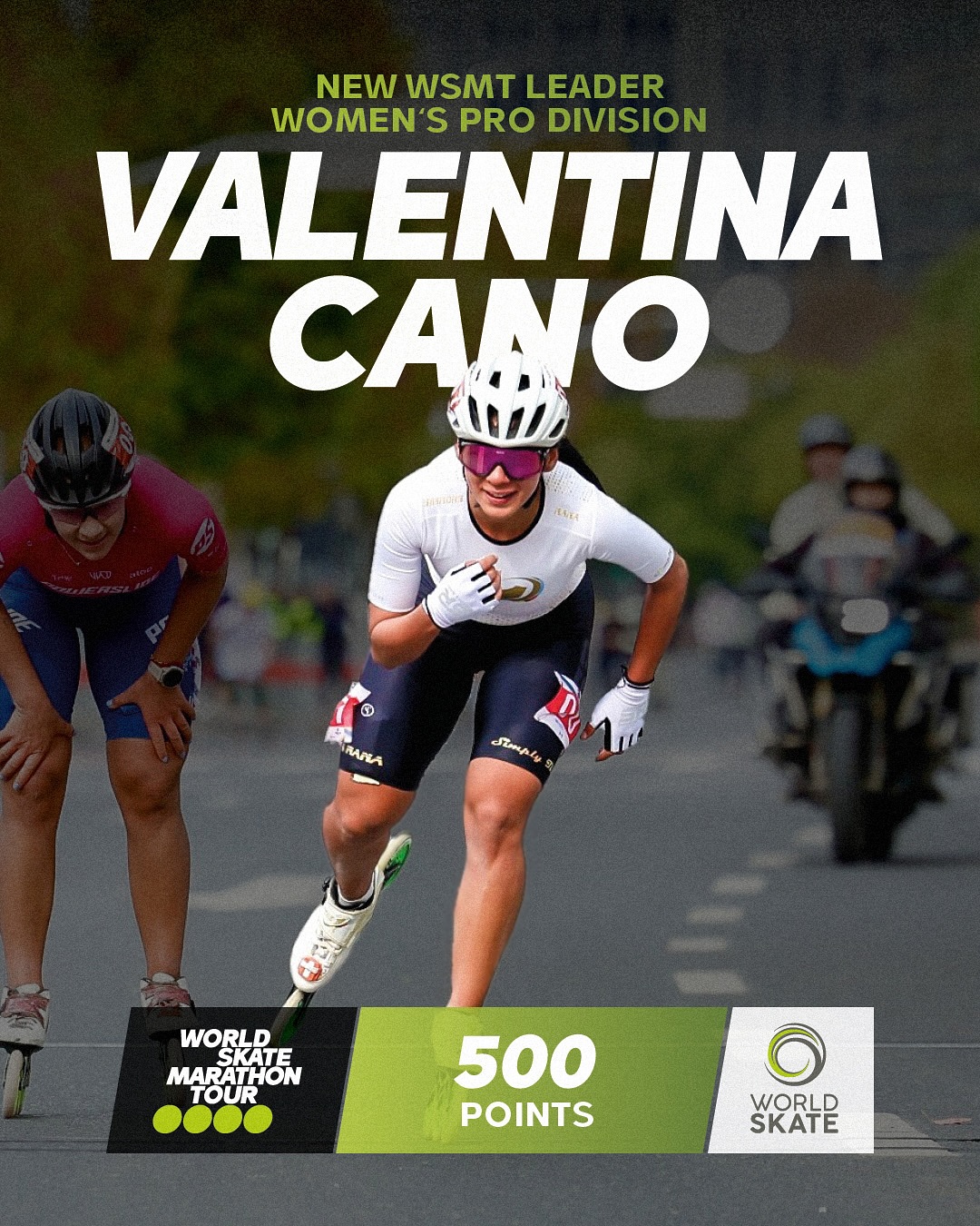 Valentina Cano, vainqueure de la première manche du World Skate Marathon Tour 2025 à Shanghaï (Chine)