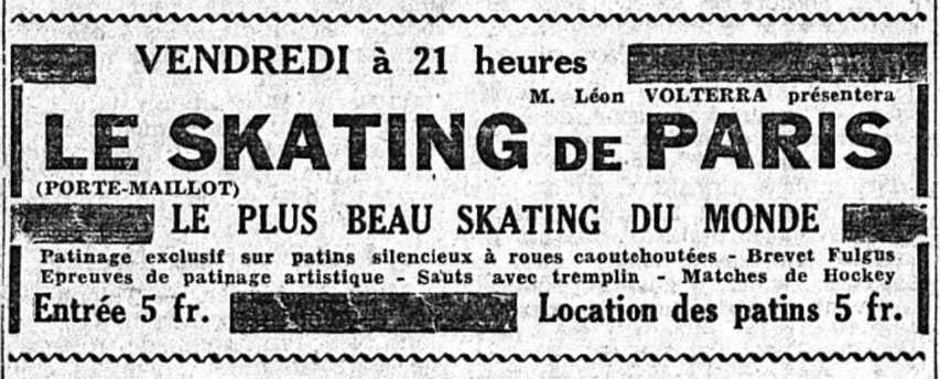 Ouverture du Skating de Paris - 17 février 1938