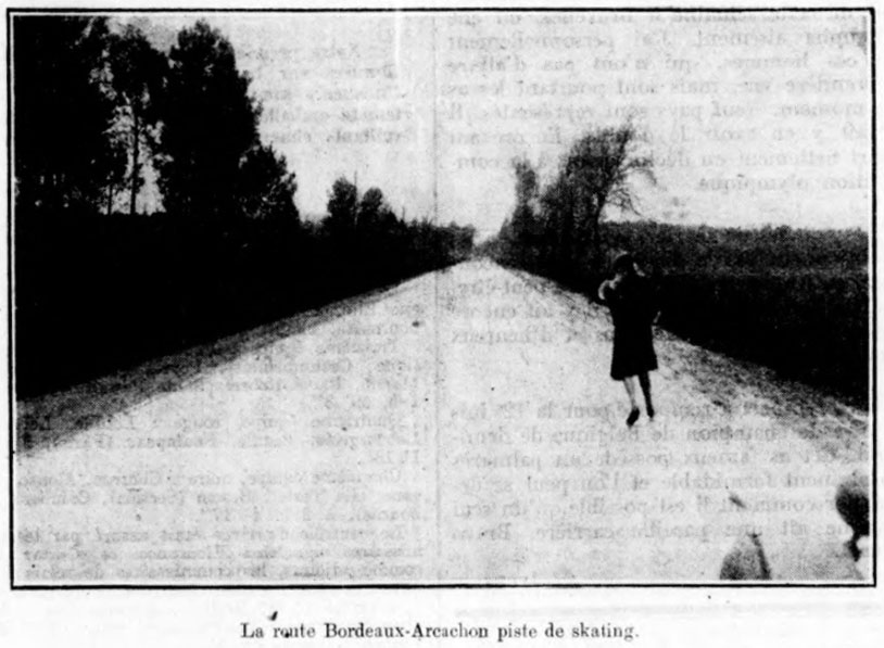 La route de Bordeaux à Arcachon - piste de skating (1928)