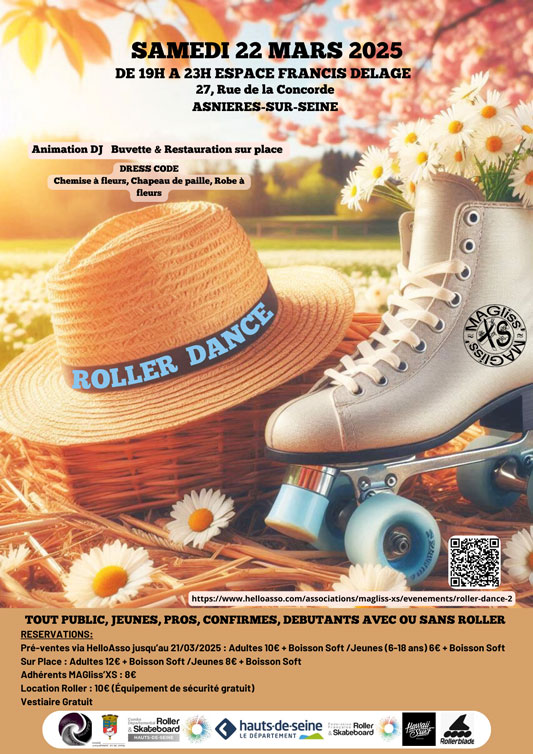 Soirée roller dance mars 2025 à Asnières-sur-Seine (92)