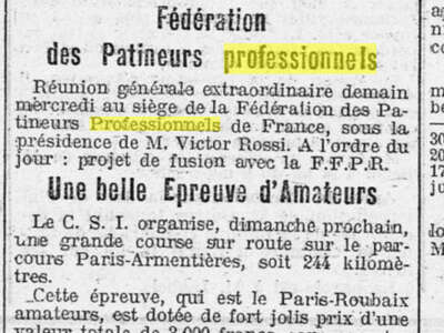 Fondation de la Fédération des Patineurs Professionnels de France