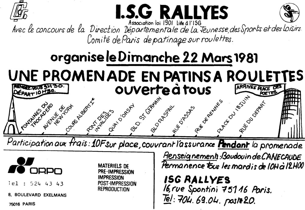 4e de couverture de Paris sur Roulettes 1981