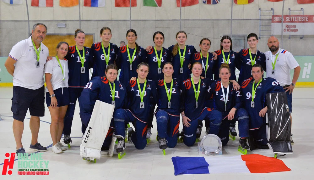 L'équipe de France dame, vice-championne d'Europe de roller hockey 2025