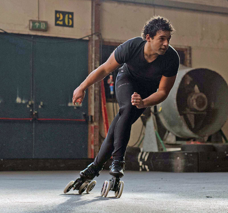 Dylan van Beuzekom test les OTM Skates
