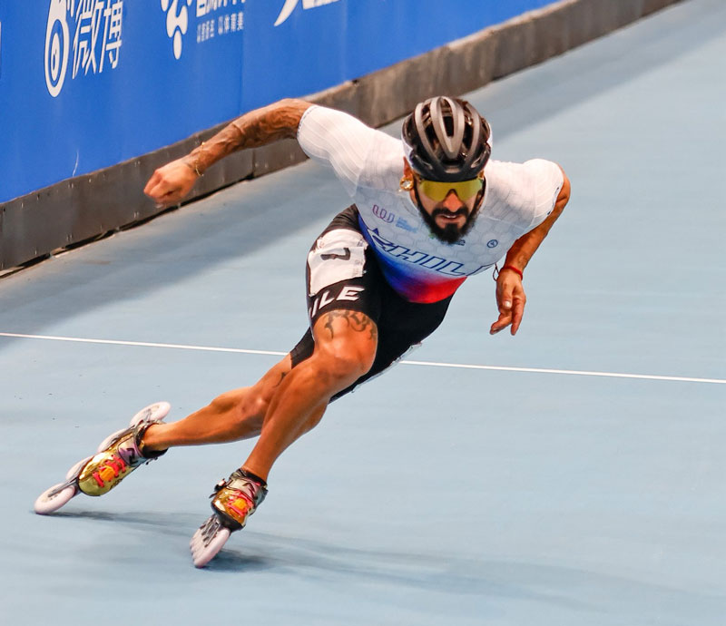 Ricardo Campus (Chili) sur l'épreuve du 200 m contre-la-montre aux World Games 2025