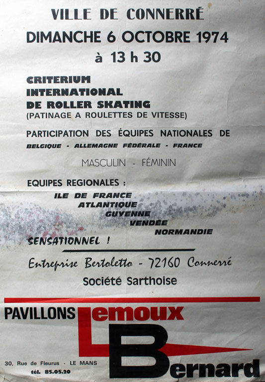 Criterium international de roller skating de Connerré 1974 (France)