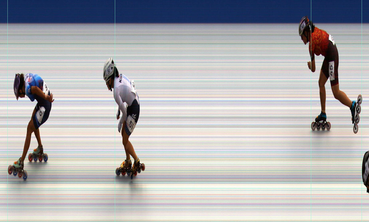 Photo finish de la finale B des tours femmes aux World Games 2025