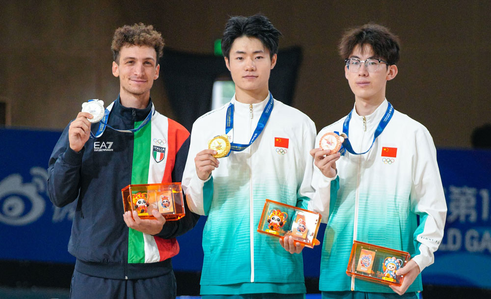 Podium des hommes en slalom classic aux World Games 2025