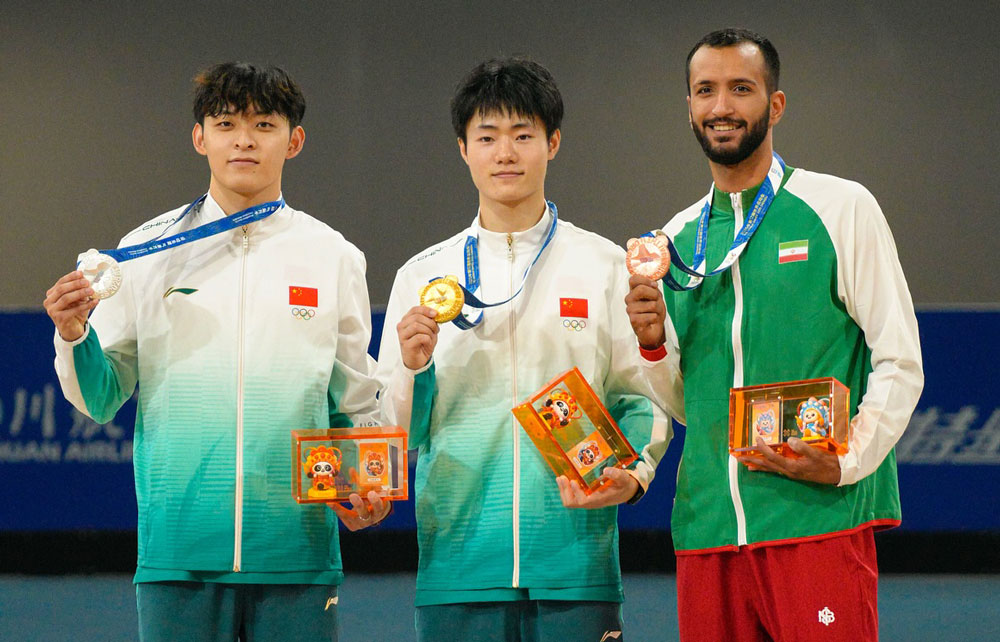 Podium hommes des épreuves de slalom vitesse des World Games 2025