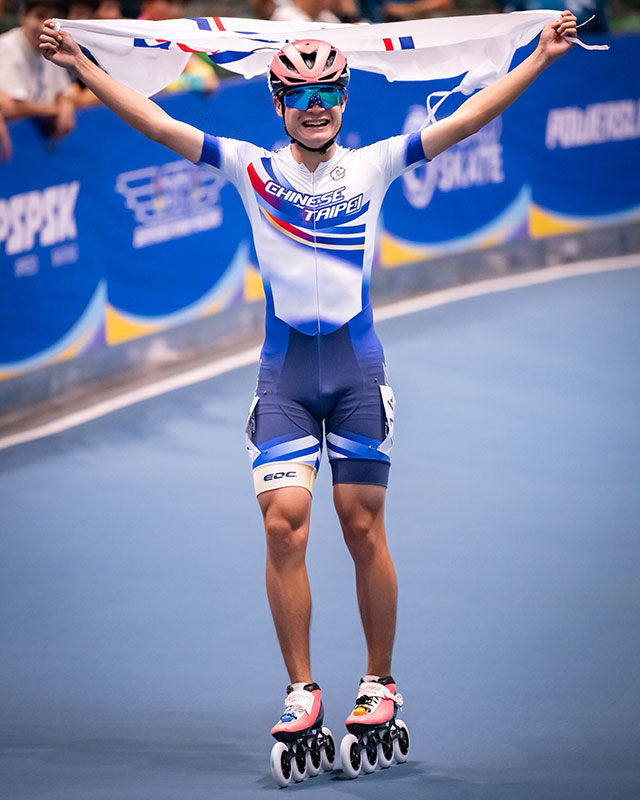 Kou Li-Yang (Chine Taipei) remporte le 200 m au championnat du monde roller course 2025