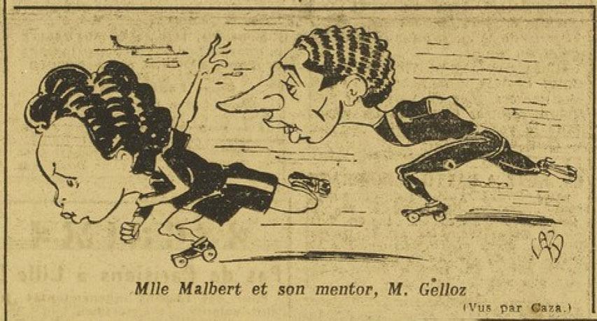 Germaine Malbert et son entraîneur M. Gelloz (L'Auto-Vélo, 11 décembre 1941)