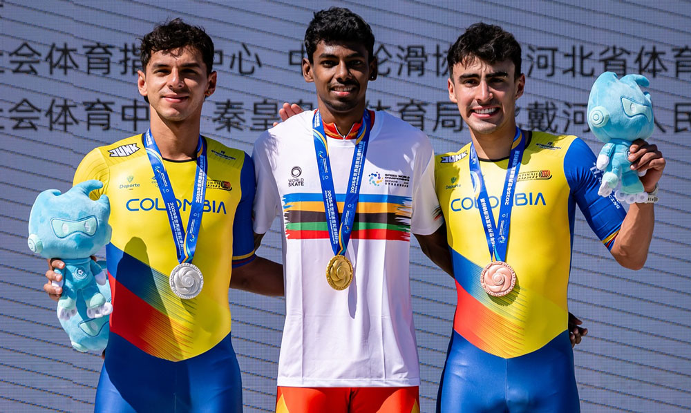 Podium homme sur le marathon du championnat du monde roller course 2025
