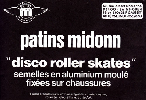 Publicité pour les patins Midonn en 1983
