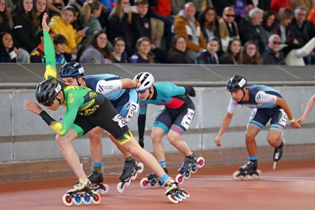 Course sur piste en roller