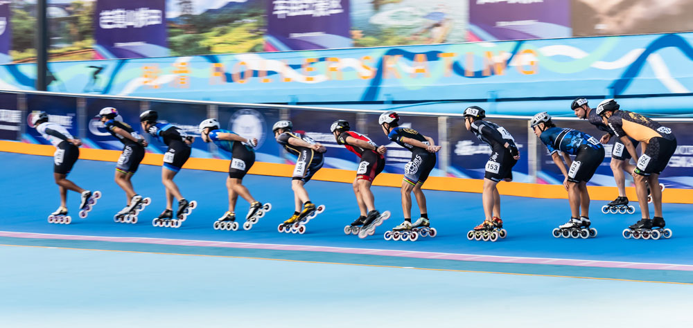 Peloton sur la piste de Xinhua