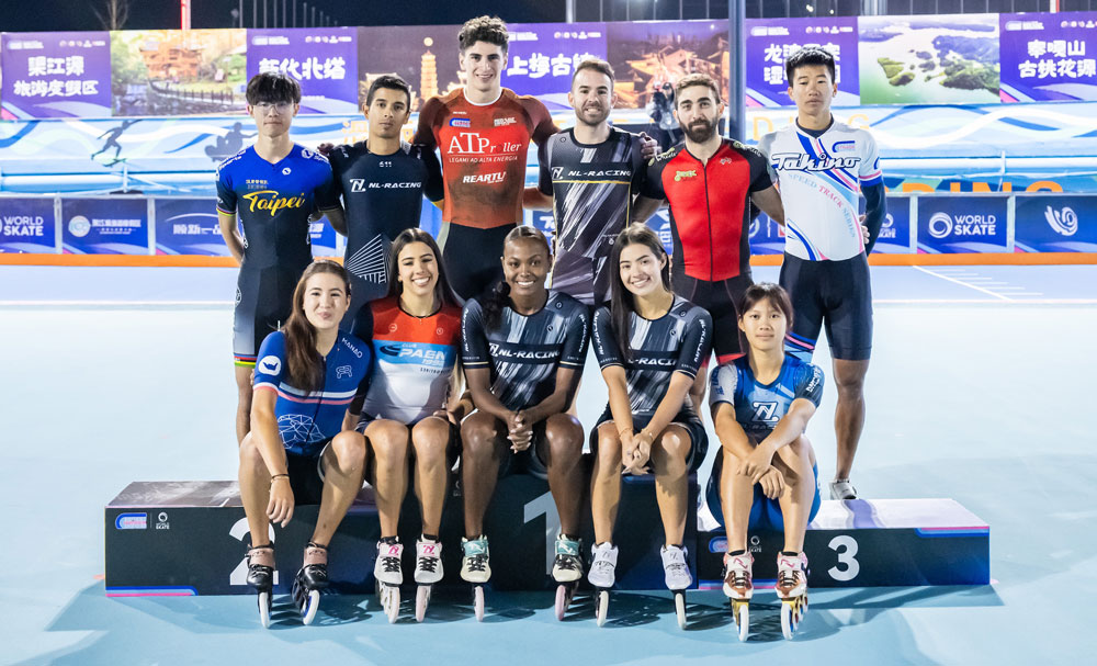 Les vainqueur de la Coupe du monde de roller course sur piste 2025 à Xinhua