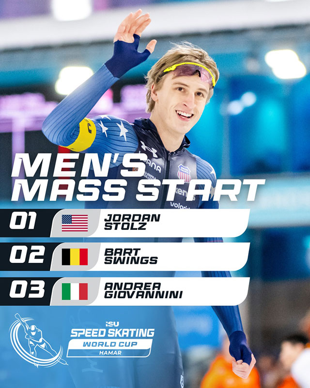 Mass-Start de la Coupe du Monde ISU de longue piste 2025 à Hamar (Norvège)