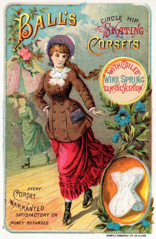Réclame pour des corsets à Chicago dans les années 1890