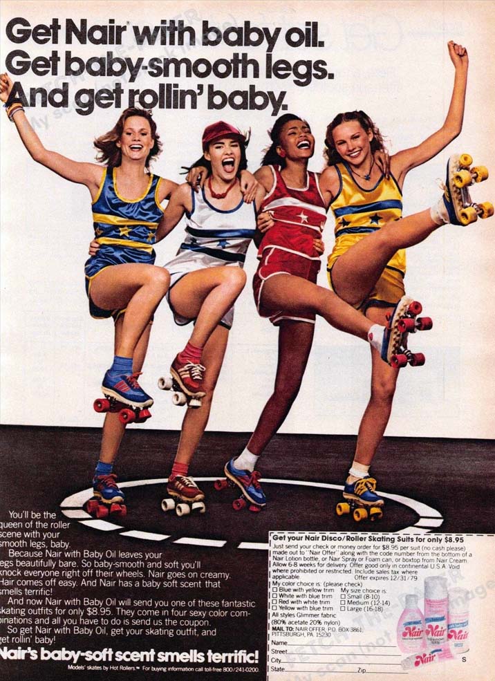 En pleine période roller disco, une publicité Nair (1979)