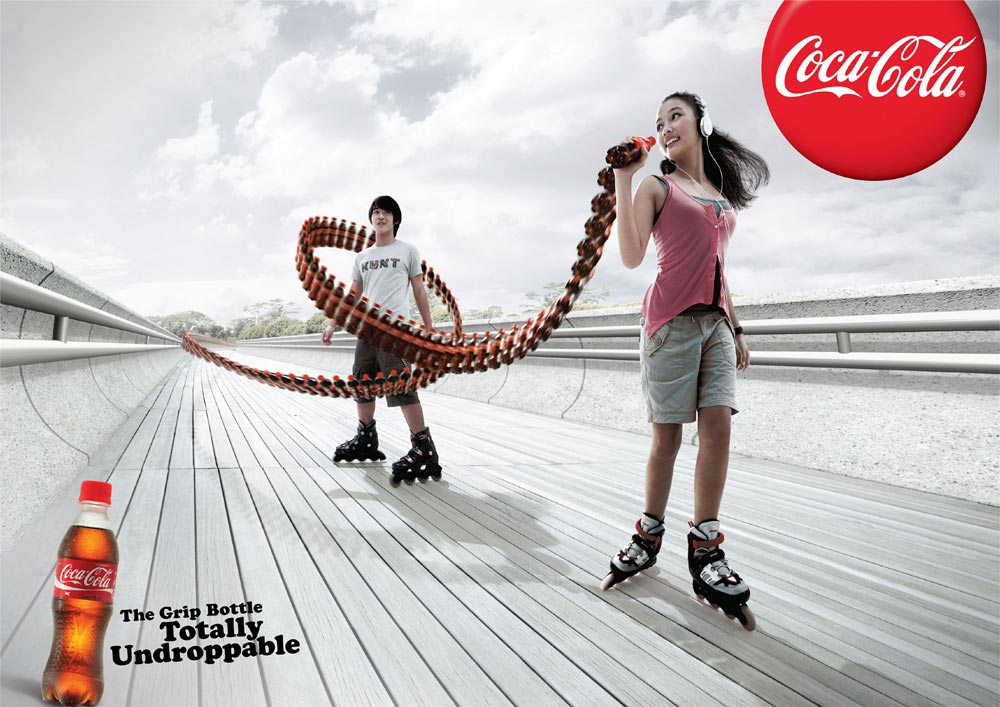 Une publicité asiatique de la marque Coca-Cola dans les années 2000