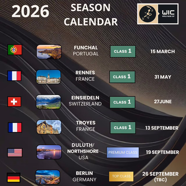 Calendrier de la World Inline Cup 2026