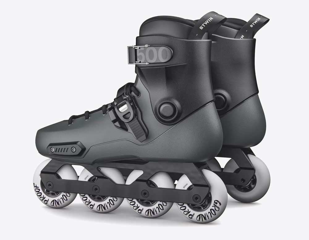 Vue arrière d'une paire de roller freeride Décathlon MF S 500