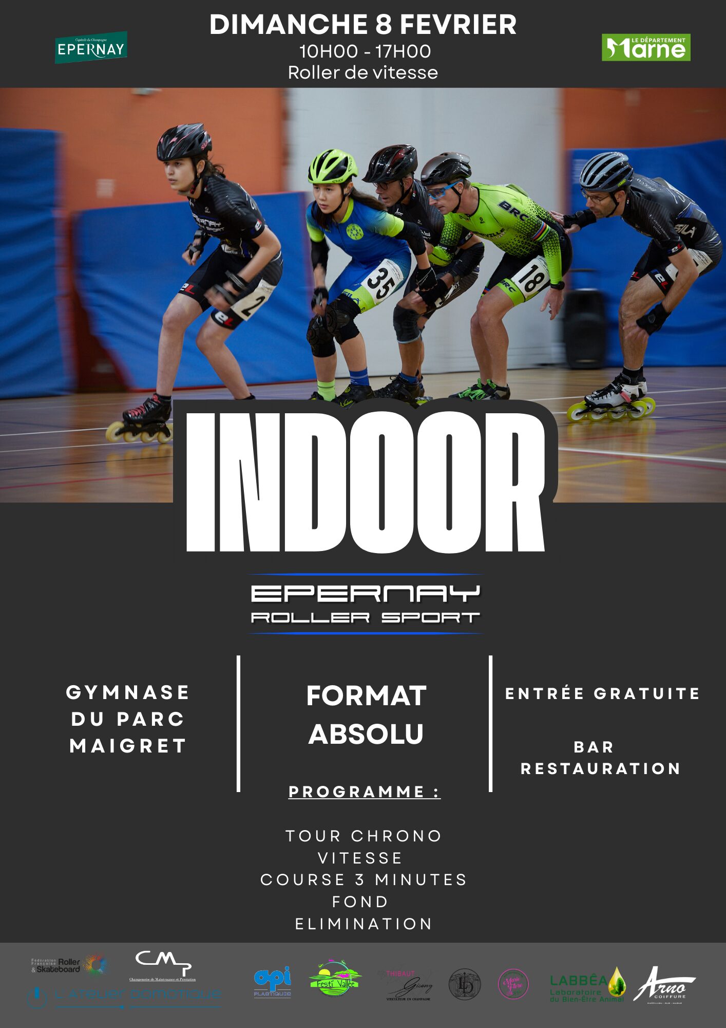 Affiche de l'Indoor roller course d'Epernay 2026