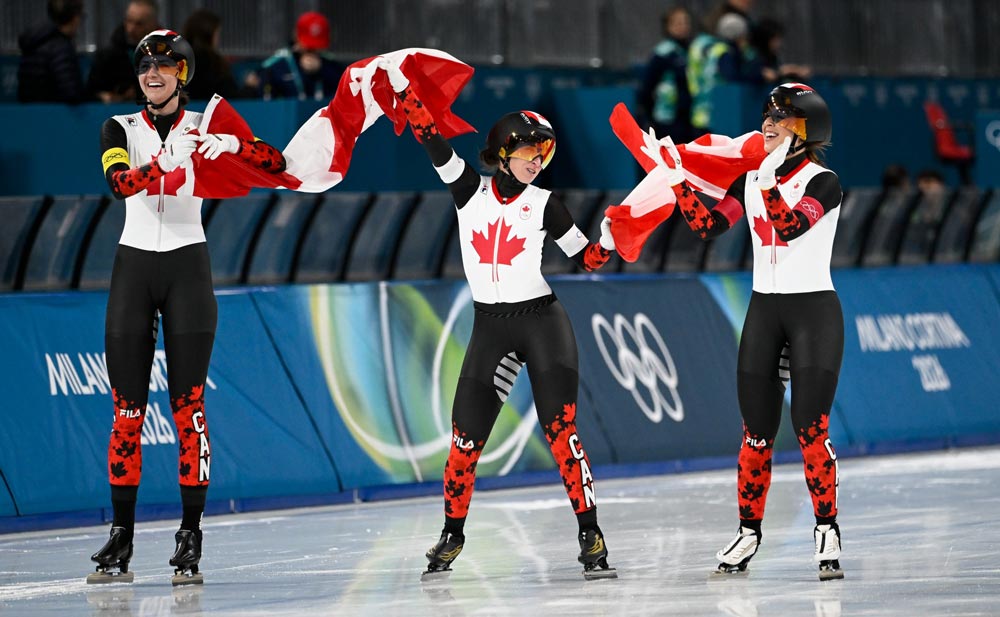 L'équipe femme du Canada, championne olympique de poursuite 2026