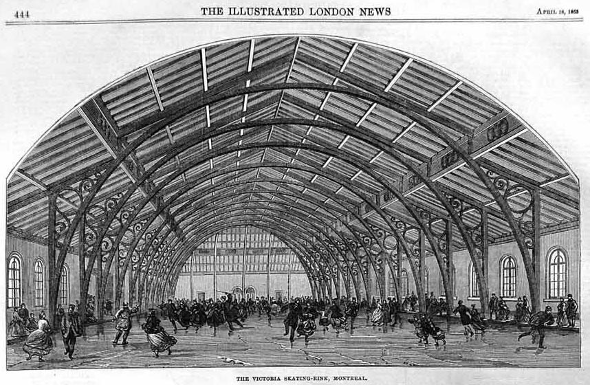 Le Victorian Skating Rink de Montréal - London Illustrated News, 18 avril 1863, p. 444)