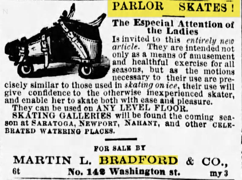 Parlor Skates Martin L. Bradford & Co (1860)