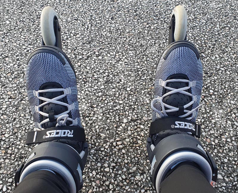 Les patins vus du dessus