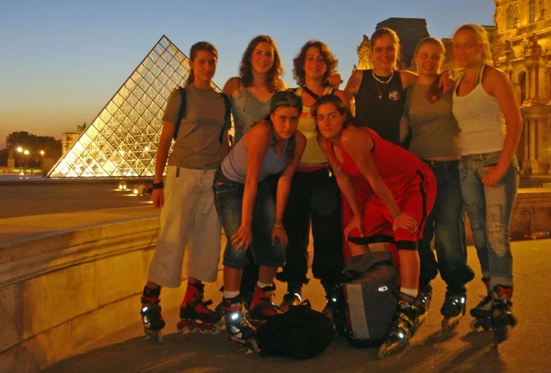 Première randonnée roller des Miss'Iles en 2005