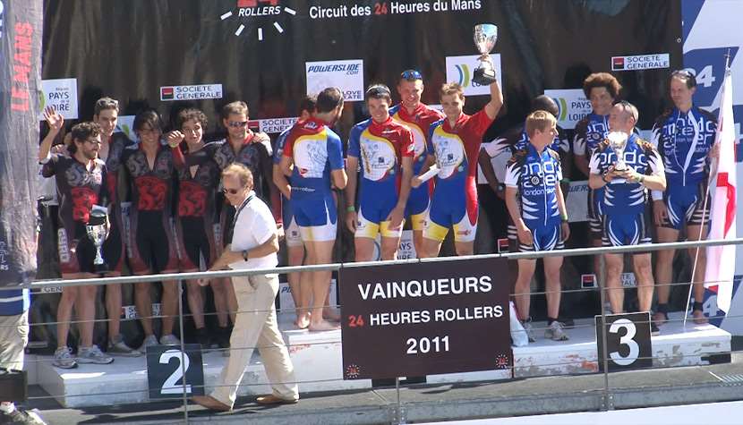 Podium catégorie endurance 24 Heures du Mans roller 2011