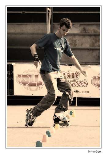 Démo de roller slalom au FISE de Besançon (25)