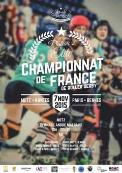 Résultats des matchs du 2ème plateau du championnat de France Elite de roller derby dames 2015-2016